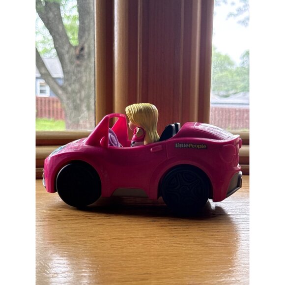 Fisher Price Little People Barbie Convertible With Figure Pink Car Toy With Smil - Picture 4 of 8
